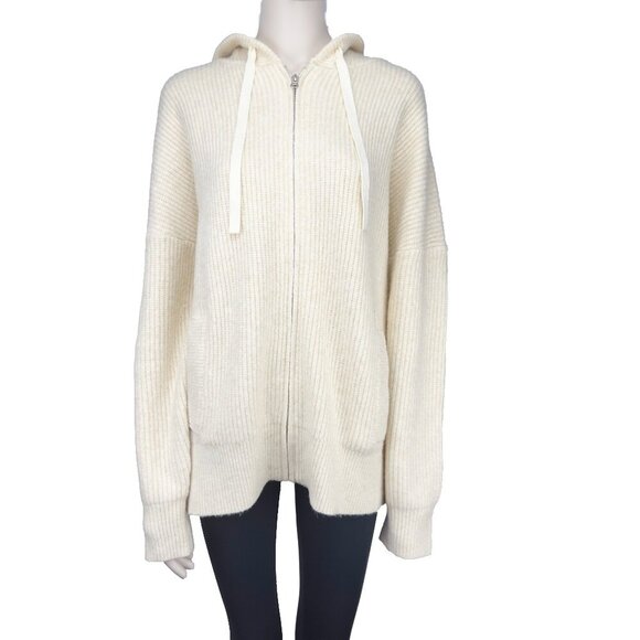 NWOT CAMAIEU Soft Full Zipper Hooded Knitted Butter Yellow Oversized Cardigan XL - Picture 1 of 12